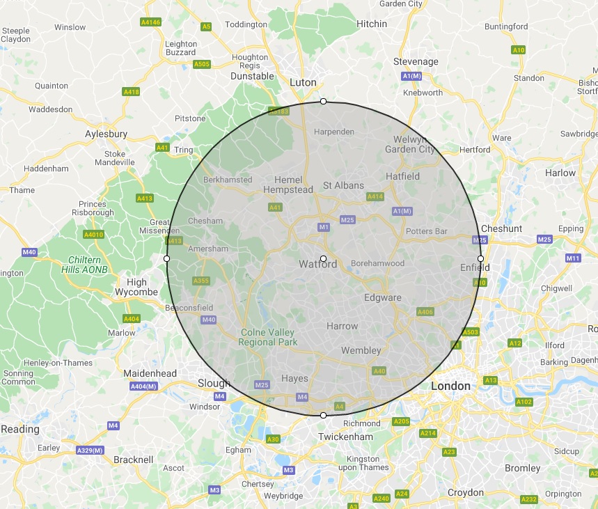 Areas we cover Contact us